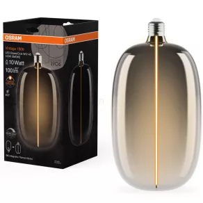   Osram E27 LED 4,8 W, 100 lm, 1800 K, lumină de lumânare, reglabilă, sticlă fumurie – în locul unui bec de 10 W – Magnetic Vintage dim Classic Elipse/Oval WG145 cu filament fumuriu