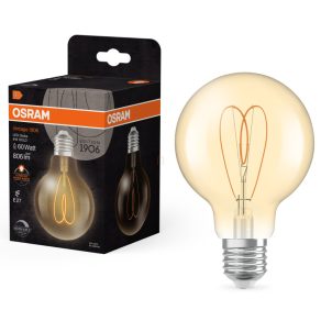   Osram E27 LED Vintage, 8 W, 806 lm, 2200 K, lumină de lumânare, intensitate reglabilă, sticlă aurie - înlocuiește becul de 60 W - Vintage 1906 Classic Heart Filament