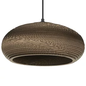   Ledvance Decor Cardboard Drop – Lampă suspendată maro din carton, cu soclu E27, aspect natural, design durabil, cablu textil