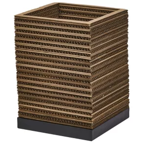   Ledvance Decor Cardboard Square – Lampă de masă din carton de culoare maro, cu soclu E27 și cablu textil, pentru o iluminare naturală și caldă