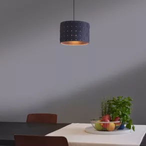   Ledvance Decor Felt Weaving – Lampă suspendată de culoare gri închis, cu înveliș din pâslă și abajur țesut, diametru de 280 mm, soclu E27, IP20, 1210 mm