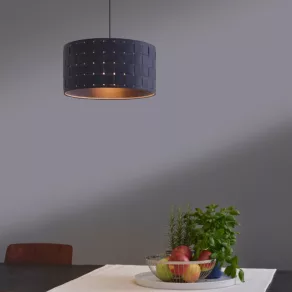   Ledvance Decor Felt Weaving – Lampă decorativă suspendată din pâslă, cu diametrul de 380 mm, abajur cu design împletit, soclu E27, gri închis