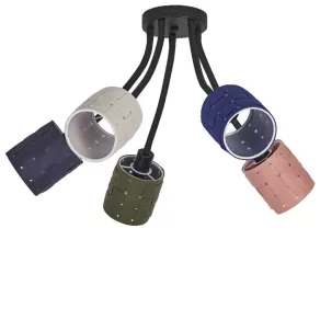   Ledvance Decor Felt Weaving – Lampă de tavan multicoloră din pâslă, cu 5 socluri E14, abajur țesut cu efect de lumină caldă, IP20