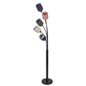   Ledvance Decor Felt Weaving – Lampă de podea cu 5 becuri E14, abajur multicolor din pâslă, 220-240 V, IP20, înălțime reglabilă