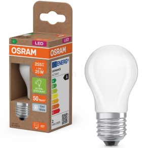   Osram E27 LED glob mic, 1,2 W, 255 lm, 4000 K, alb rece, sticlă opală - înlocuiește becul de 25 W - Superstar+ Classic P