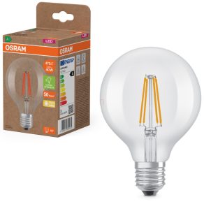   Osram E27 LED glob mare, 2,2 W, 470 lm, 2700 K, alb cald, sticlă transparentă - înlocuiește becul de 40 W - Superstar+ Classic Globe filament
