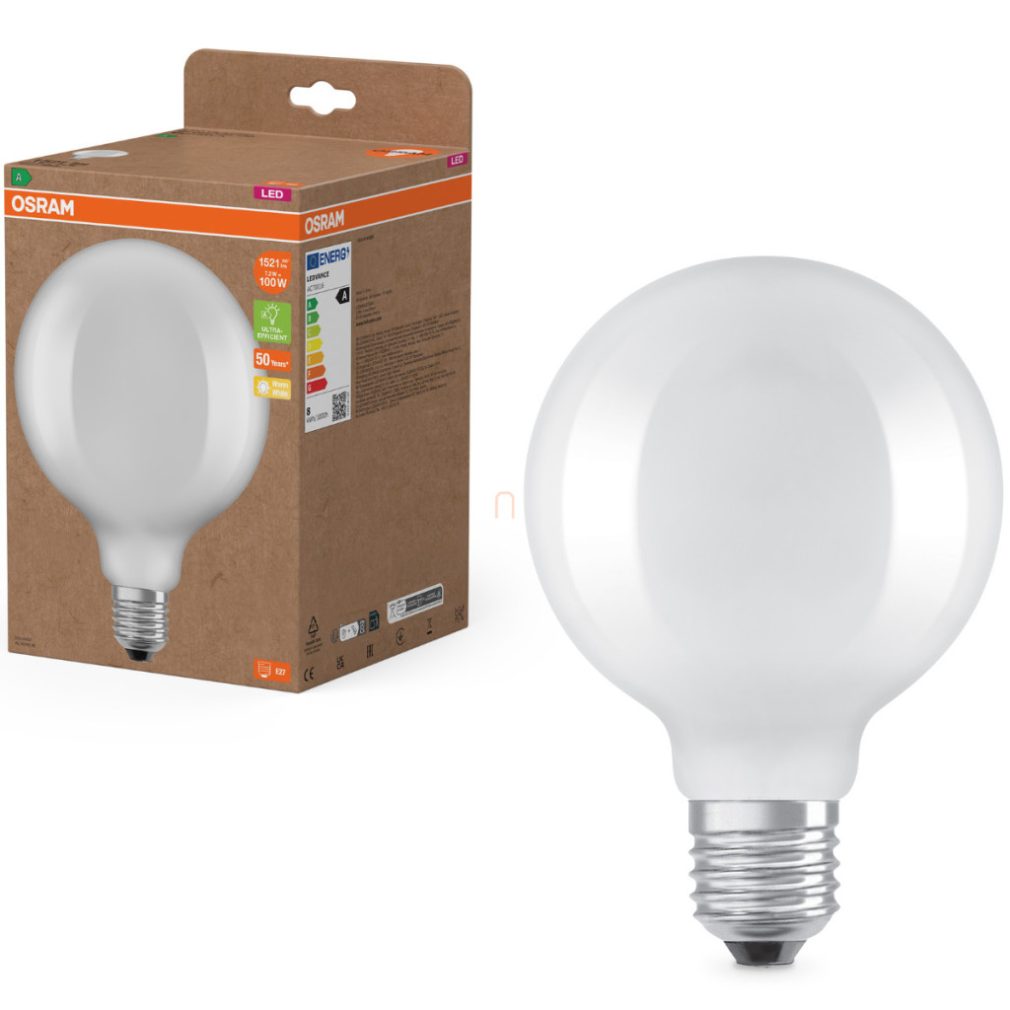 Osram E27 LED glob mare, 7,2W, 1521 lm, 2700 K, alb cald, sticlă opală - înlocuiește becul de 100 W - Superstar+ Classic Globe125