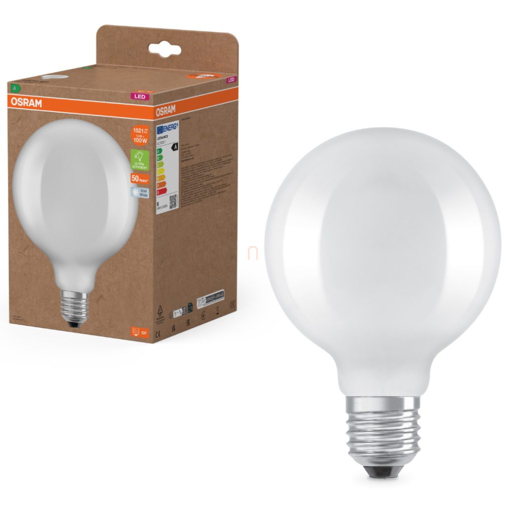 Osram E27 LED glob mare, 7,2 W, 1521 lm, 4000 K, alb rece, sticlă opală - înlocuiește becul de 100 W - Superstar+ Classic Globe125