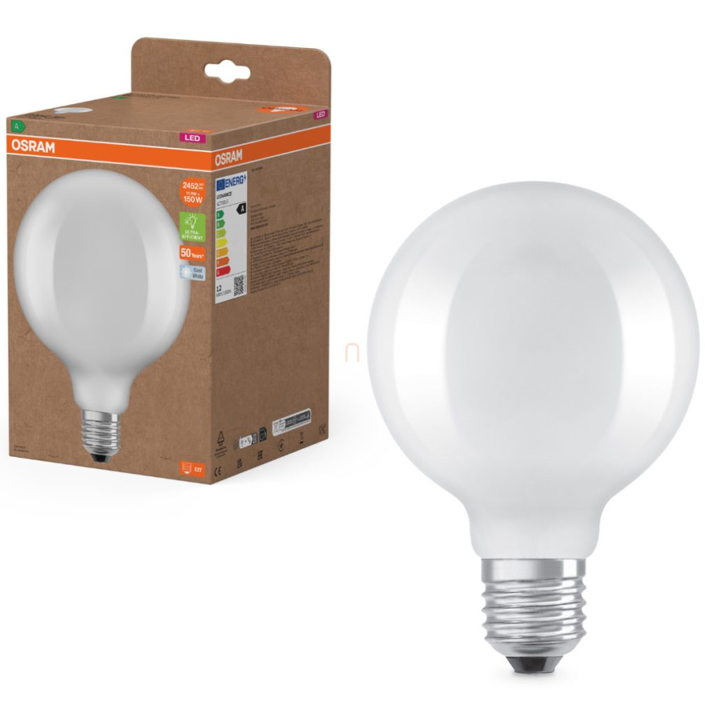 Osram E27 LED glob mare, 11,6W, 2452 lm, 4000 K, alb rece, sticlă opală - înlocuiește becul de 150 W - Superstar+ Classic Globe125