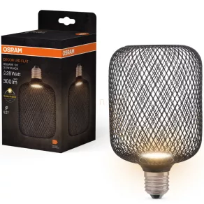   Osram E27 LED 3,5 W, 300 lm, 2700 K, alb cald, opal, plastic negru - înlocuiește becul de 25 W - Decor LED Flat Square