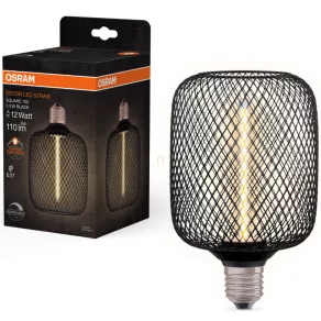   Osram E27 LED 3,5 W, 110 lm, 1800 K, lumină de lumânare, reglabilă, sticlă neagră – în locul unui bec de 10 W – Star+ Deco Square DIM filament