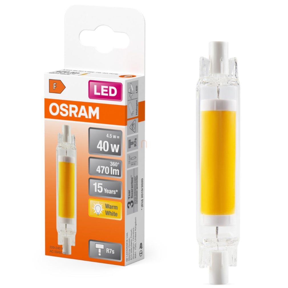 Osram R7s LED 4,5W, 470 lm, 2700 K, alb cald, înlocuiește becul cu filament de sticlă de 40 W - Special Slim Line