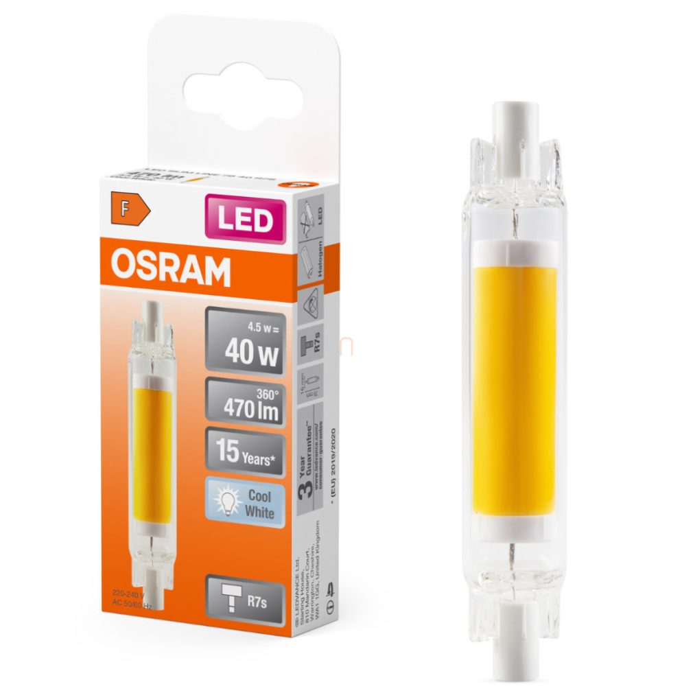 Osram R7s LED 4,5W, 470 lm, 4000 K, alb rece, înlocuiește becul cu filament de sticlă de 40 W - Special Slim Line