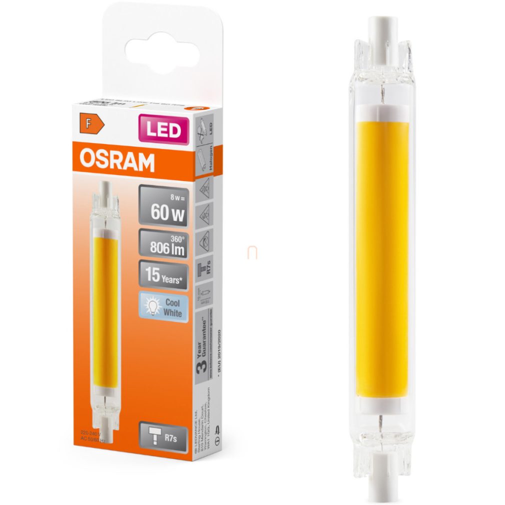 Osram R7s LED 8W, 806 lm, 4000 K, alb rece, înlocuiește becul cu filament de sticlă de 60 W - Special Slim Line