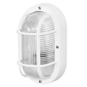   Lampă de bord cu grilaj de protecție, albă - Osram Bulkhead Essential Oval, cu 1 soclu E27, 220-240 V