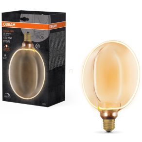   Osram E27 LED 4W, 220 lm, 1800 K, lumină de lumânare, intensitate reglabilă, sticlă aurie - înlocuiește becul de 20 W - Vintage 1906 DIM Classic Globe183 Filament auriu