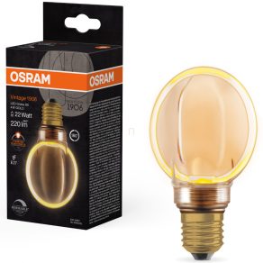   Osram E27 LED 4W, 220 lm, 1800 K, lumină de lumânare, intensitate reglabilă, sticlă aurie - înlocuiește becul de 20 W - Vintage 1906 DIM Classic Globe Gold filament