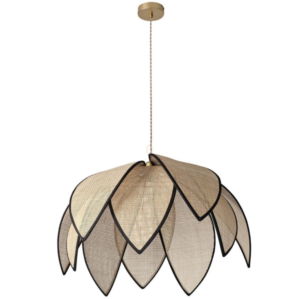 Rattan függesztett lámpa, lótusz virág formájú, 67 cm - Osram Decor Rattan Lotus, 1xE27 foglalattal, 220-240 V