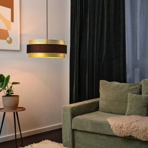   Lampă suspendată în negru și auriu, 50 cm - Osram Decor Hornet, cu soclu 3xE27, 220-240 V