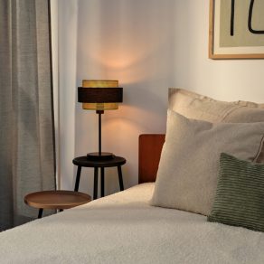   Lampă de masă în negru și auriu, 44 cm - Osram Decor Hornet, cu soclu 1xE27, cablu de 1,5 metri, 220-240 V