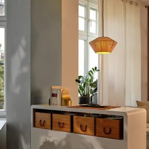   Lampă suspendată, abajur tip panglică, bej, 30,5 cm - Osram Decor Stripes, cu soclu 1xE27, 220-240 V