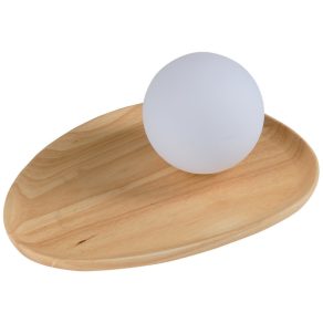  Lampă de masă din lemn cu glob din sticlă, 13,5 cm - Osram Decor Wood Nest, cu soclu 1xG9, cablu de 1,8 metri, 220-240 V