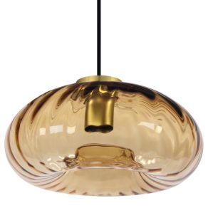   Lampă suspendată din sticlă de culoare chihlimbar - Osram Decor Gold Glass, cu soclu 1xE27, 220-240 V