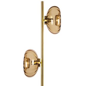  Lampă de podea în culoarea auriu, 170 cm - Osram Decor Gold Glass, cu soclu 2xE14, cablu de 1,8 metri, 220-240 V