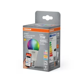   Osram Smart+ Matter Classic Multicolor E27 LED, 9,5 W, 1055 lm, 2700-6500 K + RGB, cu intensitate reglabilă