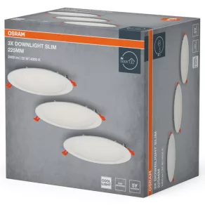   Osram LED spot și downlight încastrat slim – Lampă LED încastrată subțire pentru tavan 225 mm 4000 K, 2000 lm, 22 W, IP20, albă