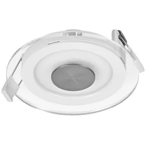   Osram LED Spot Acrylic Clean – Spot LED încastrat în tavan cu capac din acril transparent, 6 W, 240 lm, 2700 K alb cald, IP20, alb