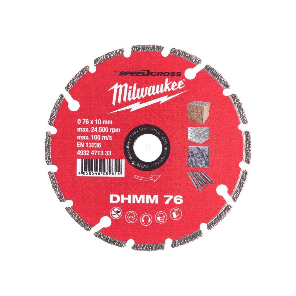 Milwaukee DHMM Gyémánt vágótárcsa 76mm 4932471333