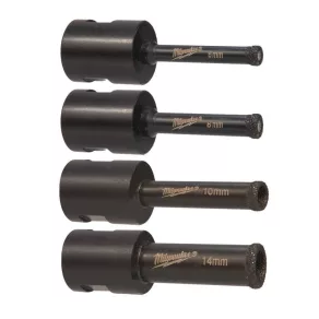   Set de burghie cu diamant pentru găurire la uscat Milwaukee M14 (Ø 6, 8, 10, 14 mm)  4932471863
