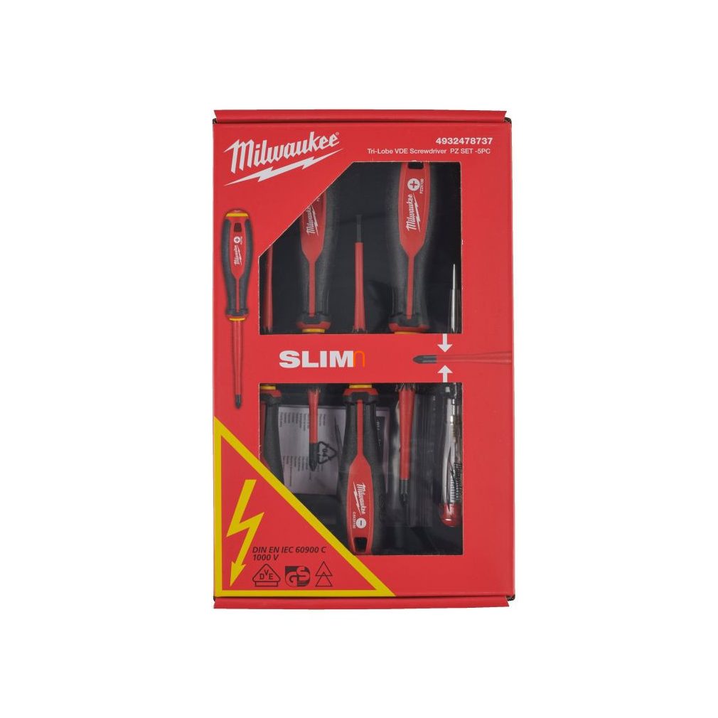 Set de șurubelnițe Milwaukee VDE 1000V, 5 piese (4932478737)