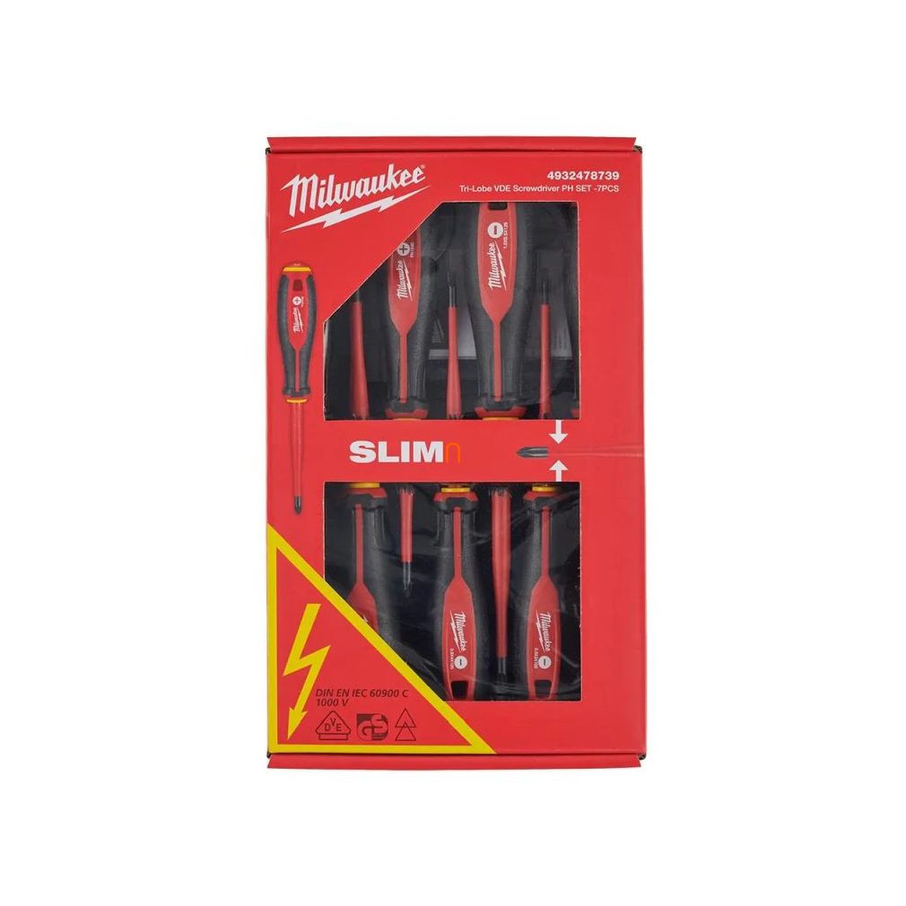 Set șurubelnițe Milwaukee VDE 1000V 7 piese (4932478739)