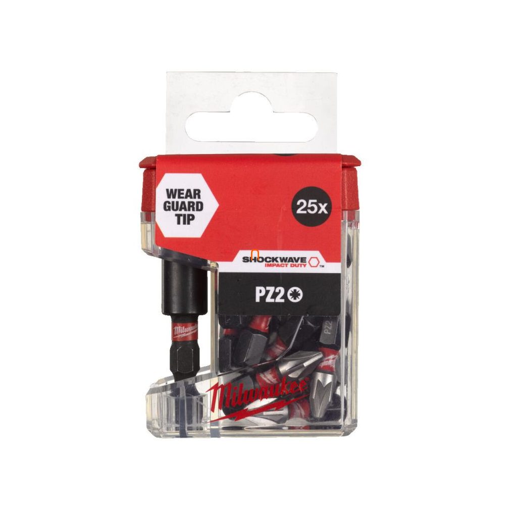 Milwaukee set de biți PZ2 25mm cu suport de biți 26 piese (4932479857)