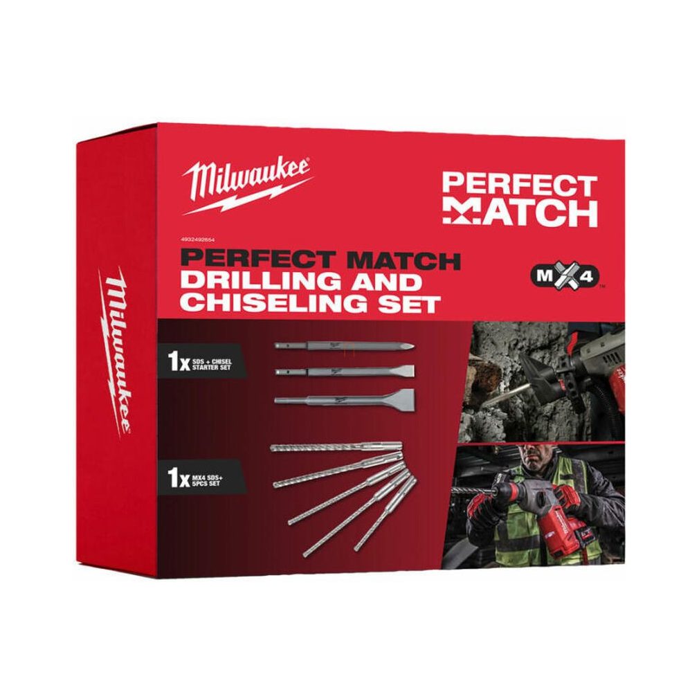 Milwaukee SDS-Plus MX4 fúrószár és véső készlet (8db-os) 4932492654