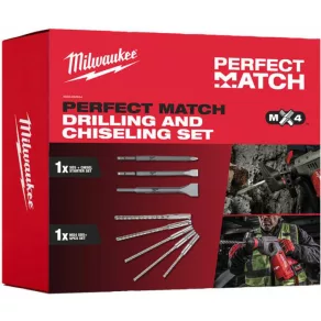   Set de burghie și dălți Milwaukee SDS-Plus MX4 (8 piese) 4932492654