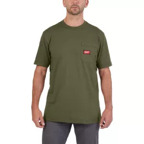   Tricou cu mâneci scurte și buzunare Milwaukee WTSSGRN L, verde 4932493020