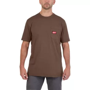   Tricou cu mâneci scurte și buzunare Milwaukee WTSSBR XXL, maro, 4932493032
