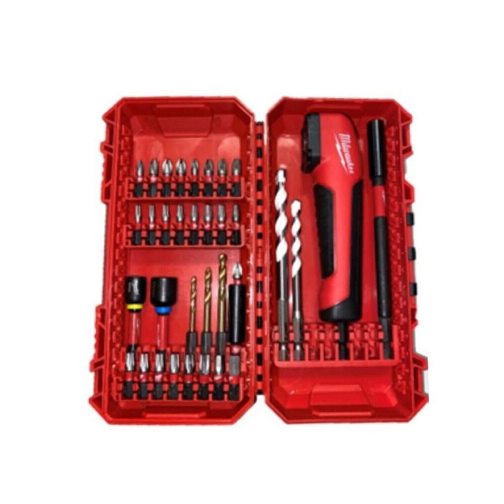 Milwaukee csavarozó és fúrókészlet+sarokcsavarozó adapter (35 részes) 4932493653