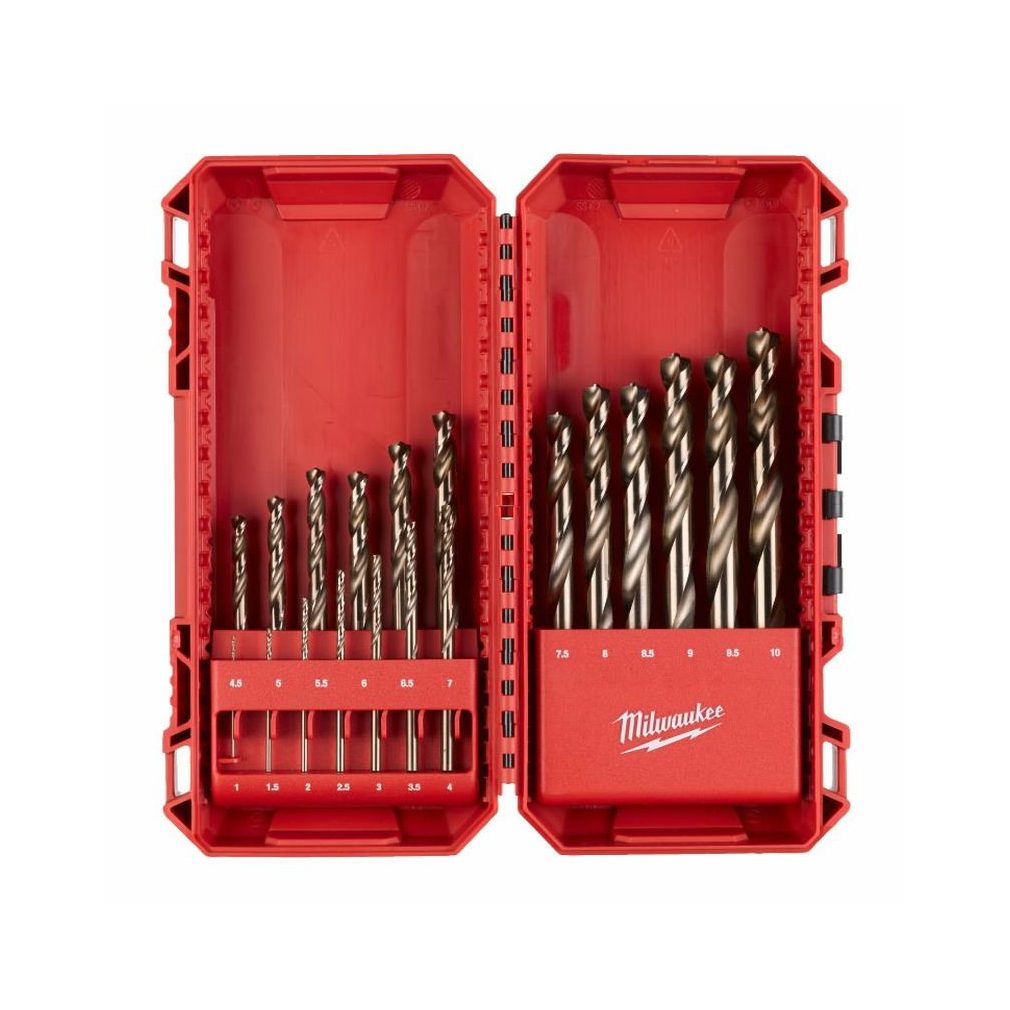 Milwaukee Red Cobalt – Set de burghie pentru metal HSS-G Co (19 piese) 4932493867