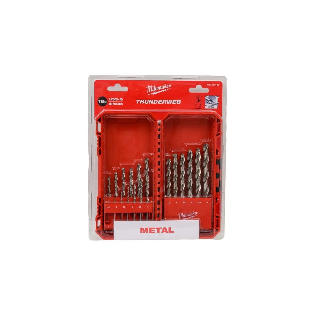 Milwaukee Set de burghie pentru metal HSS-G /1-10 mm (19 piese) 4932493869