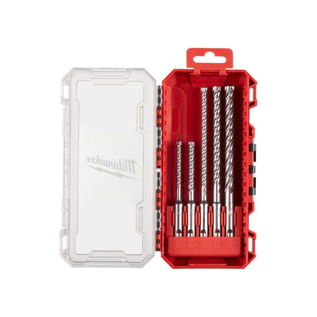Milwaukee MX4 SDS-Plus 4-edged drill bit Set of 5 pieces (5 / 6 x 115 mm, 6 / 8 / 10 x 160 mm) 4932498297