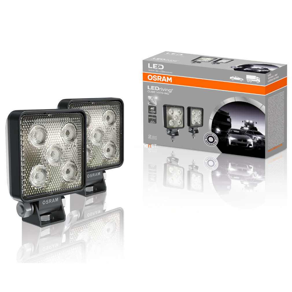 Osram LEDriving Lightbar Cube VX70-WD LEDWL103-WD 12/24V 8W LED Wide Beam 2pcs/pack