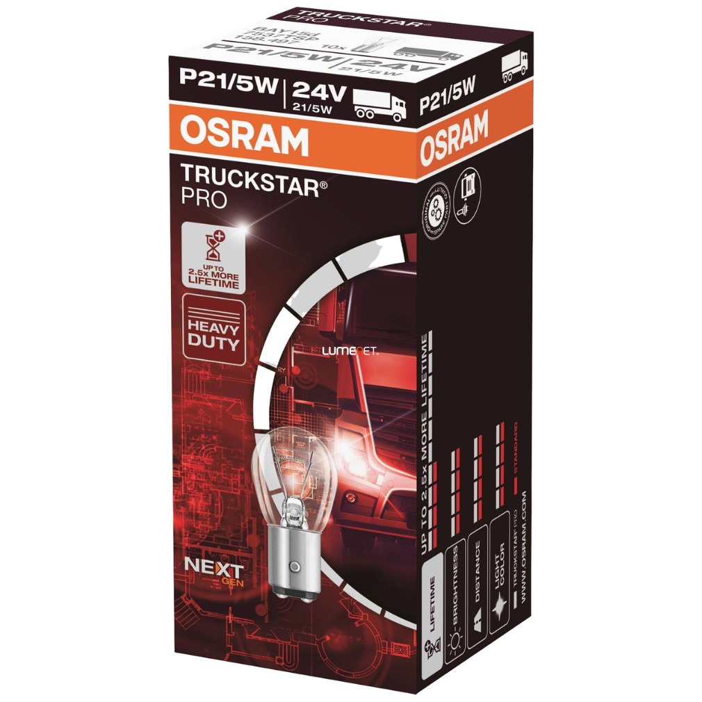 Osram Truckstar Pro 7537TSP P21/5W PRO 24V BAY15d 10db/csomag