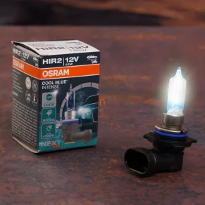   Bec halogen Osram Cool Blue Intense Next Gen HIR2, temperatură de culoare de până la 5000 K, luminozitate cu 100% mai mare, efect LED, 12 V, 55 W, soclu PX22d, 9012CBN, 1 bucată/cutie