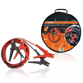   Cablu de pornire Osram STARTERcable 200 Amp, cablu de legătură de 3 metri, 8,5 mm², capacitate cilindrică de până la 2,0 litri, cu geantă de depozitare, OSC101
