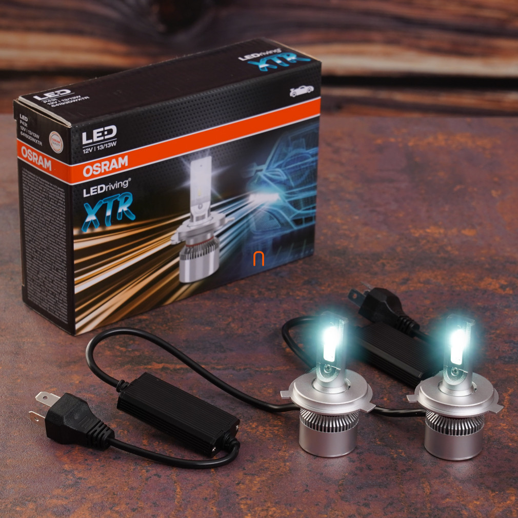 Set de becuri LED premium Osram LEDriving XTR H4, temperatură de culoare 6000 K, răcire activă, pentru utilizare off-road, 64193DWXTR, 2 buc./pachet