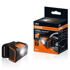   Lanterna frontală Osram LEDinspect Headtorch250 LED, luminozitate 250 lumeni, senzor de mișcare, reglabilitate 60°, baterie reîncărcabilă, protecție IP54/IK08, LEDIL404
